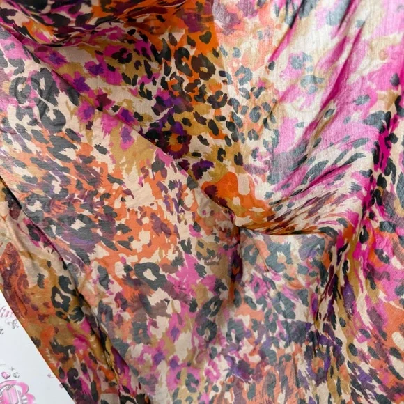 Scarf scarve wrap skirt or dress tassel details Leopard Print Scarf - Multicolor - Picture 5 of 7